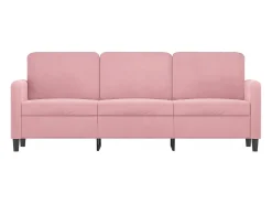 Sofá de 3 plazas terciopelo rosa 180 cm