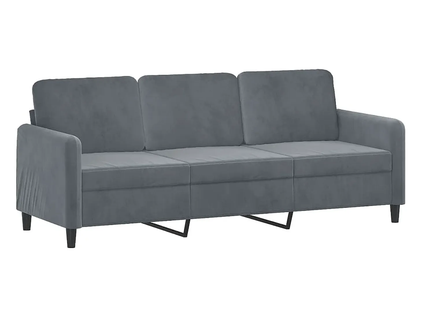 Sofá de 3 plazas terciopelo gris oscuro 180 cm PWFG26065