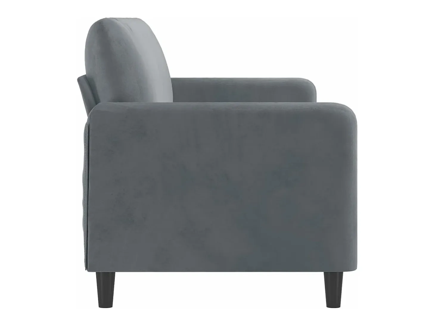 Sofá de 3 plazas terciopelo gris oscuro 180 cm PWFG26065