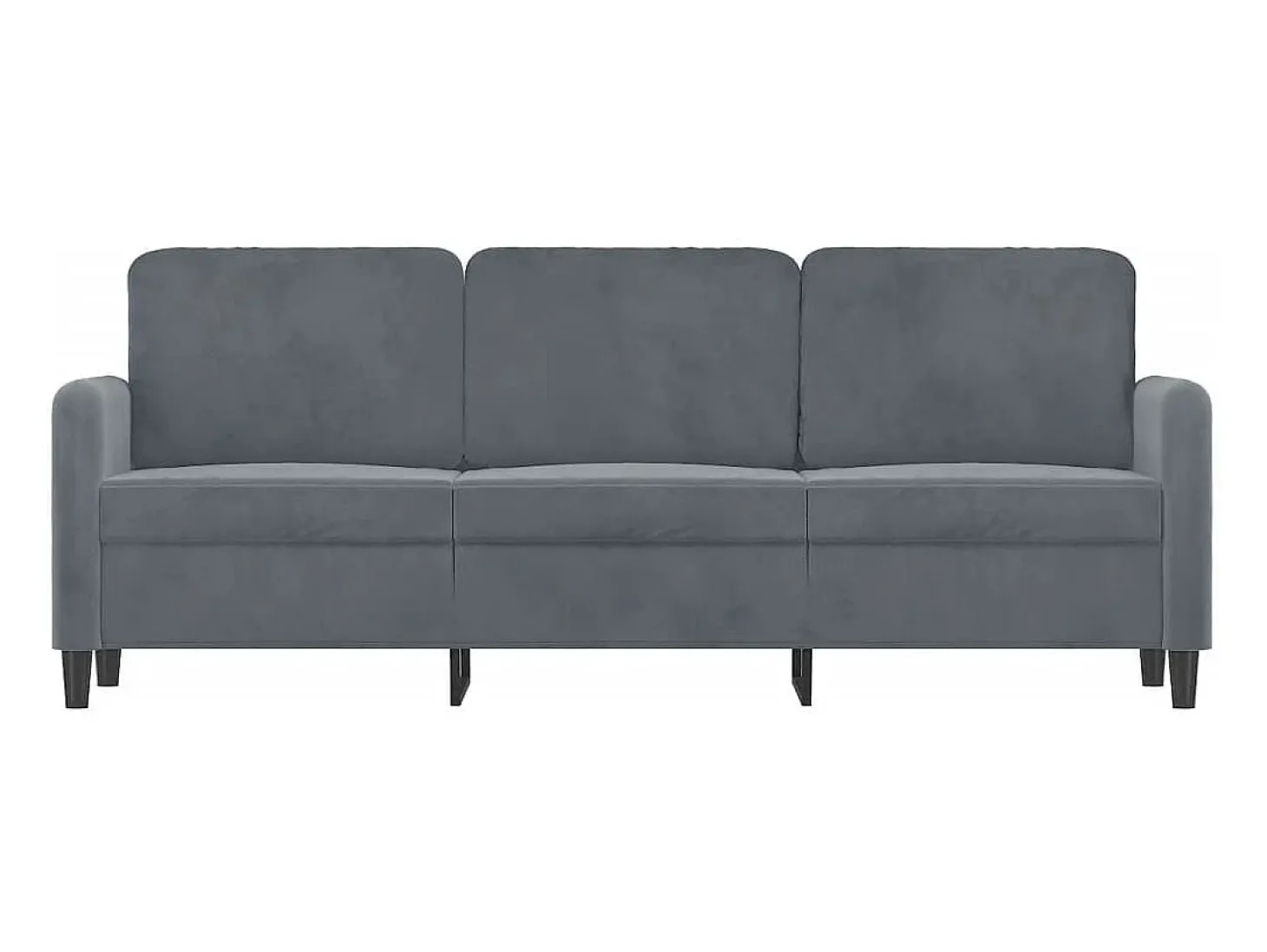 Sofá de 3 plazas terciopelo gris oscuro 180 cm PWFG26065