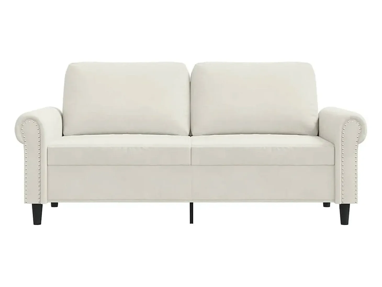 Sofá de 2 plazas terciopelo color crema 140 cm