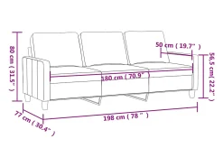 Sofá de 3 plazas terciopelo gris claro 180 cm