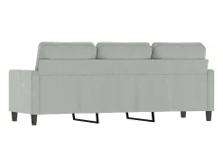 Sofá de 3 plazas terciopelo gris claro 180 cm