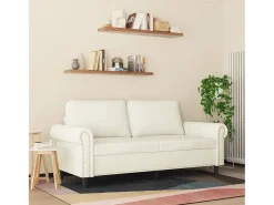 Sofá de 2 plazas terciopelo color crema 140 cm