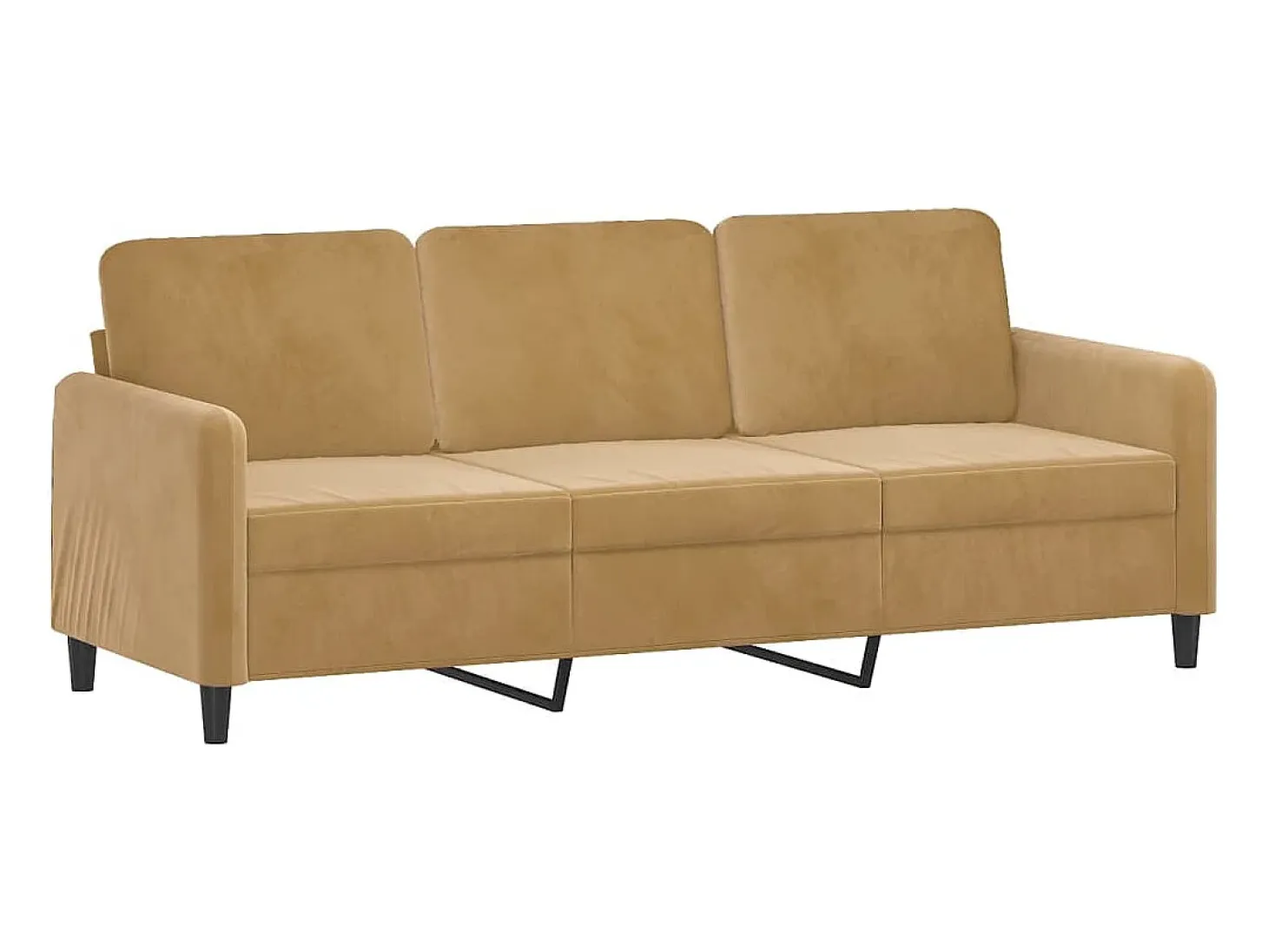 Sofá de 3 plazas terciopelo marrón 180 cm