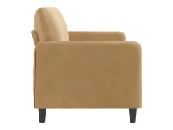 Sofá de 3 plazas terciopelo marrón 180 cm