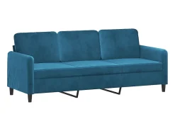 Sofá de 3 plazas terciopelo azul 180 cm