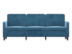 Sofá de 3 plazas terciopelo azul 180 cm