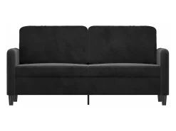 Sofá de 2 plazas terciopelo negro 140 cm PWFG54408