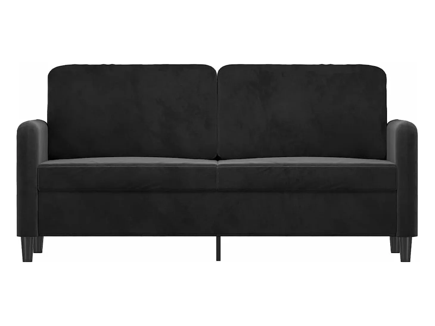 Sofá de 2 plazas terciopelo negro 140 cm PWFG54408