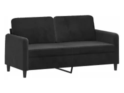 Sofá de 2 plazas terciopelo negro 140 cm PWFG54408