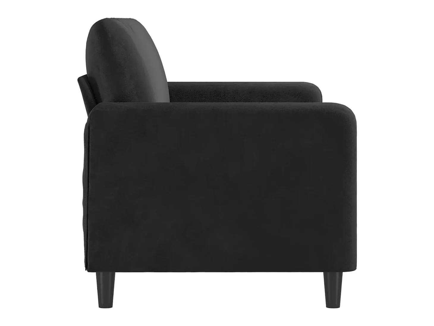 Sofá de 2 plazas terciopelo negro 140 cm PWFG54408