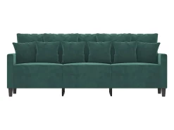 Sofá de 3 plazas terciopelo verde oscuro 180 cm