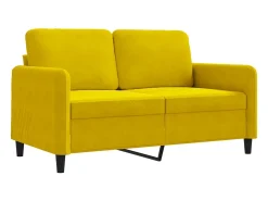 Sofá de 2 plazas terciopelo amarillo 120 cm