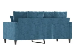 Sofá de 2 plazas terciopelo azul 140 cm