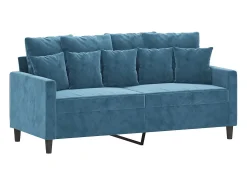 Sofá de 2 plazas terciopelo azul 140 cm