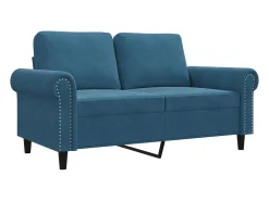 Sofá de 2 plazas terciopelo azul 120 cm