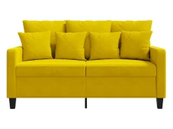 Sofá de 2 plazas terciopelo amarillo 120 cm