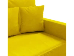 Sofá de 2 plazas terciopelo amarillo 120 cm