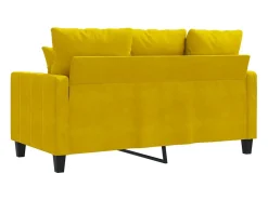Sofá de 2 plazas terciopelo amarillo 120 cm