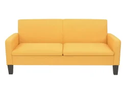 Sofá de 3 plazas 180x65x76 cm amarillo PWFG89927