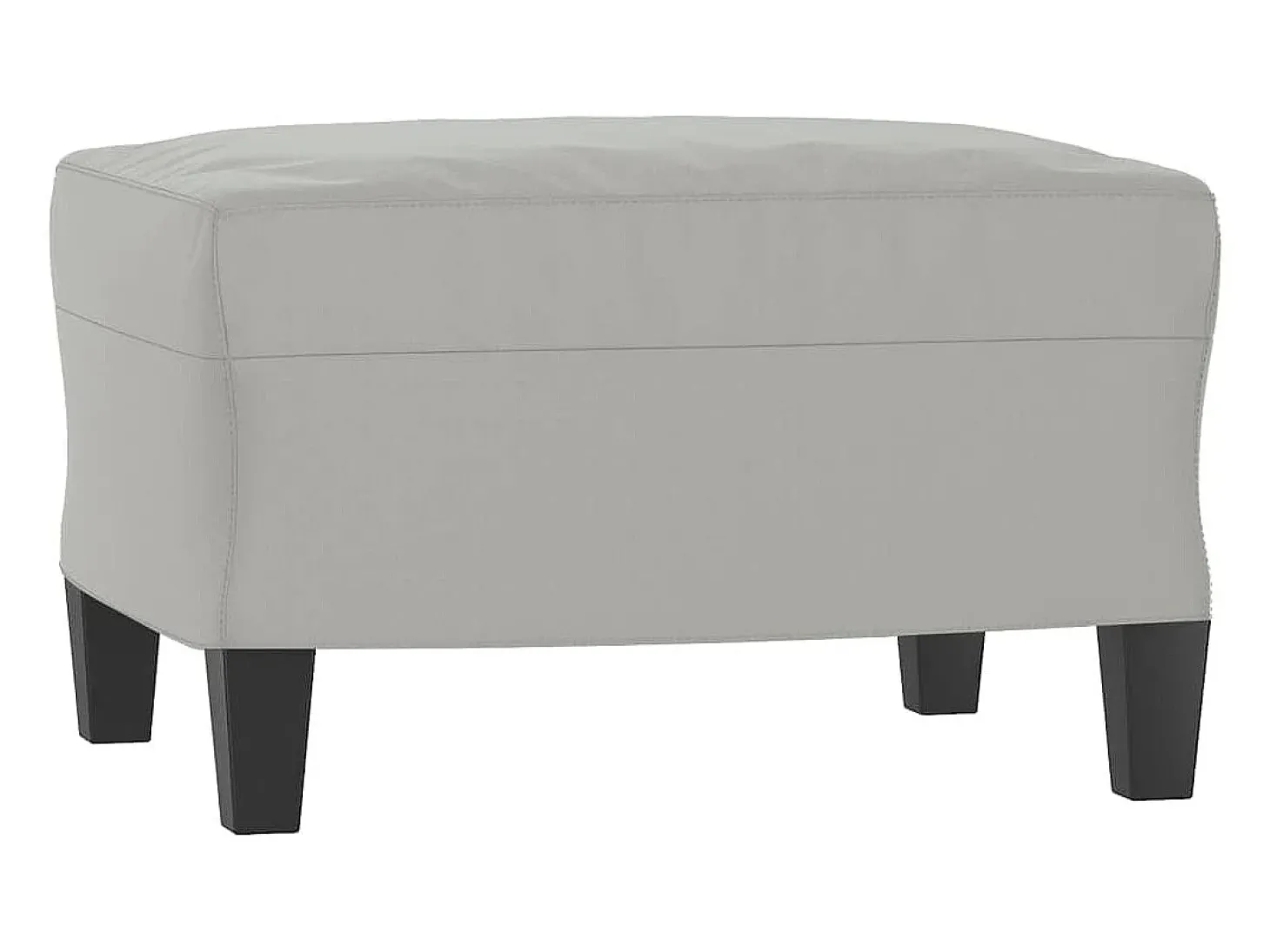 Sofá de 3 plazas y taburete tela microfibra gris claro 180 cm