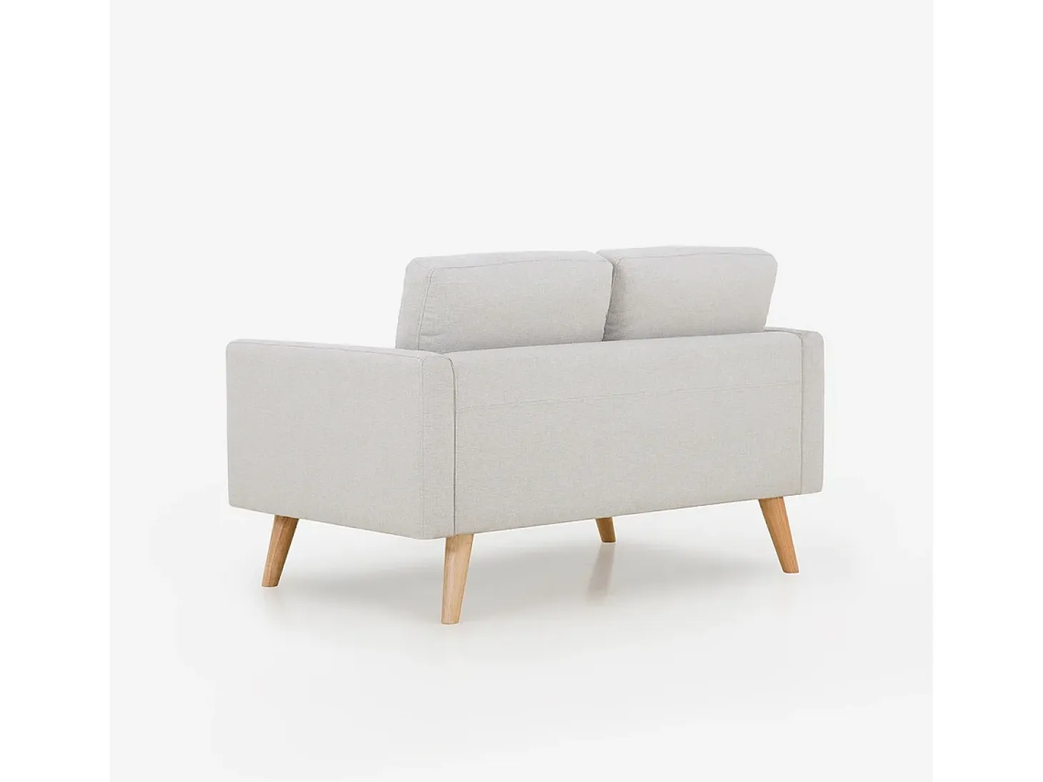 Sofá de diseño moderno escandinavo de 2 plazas de tela Marek - Beige