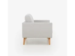 Sofá de diseño moderno escandinavo de 2 plazas de tela Marek - Beige