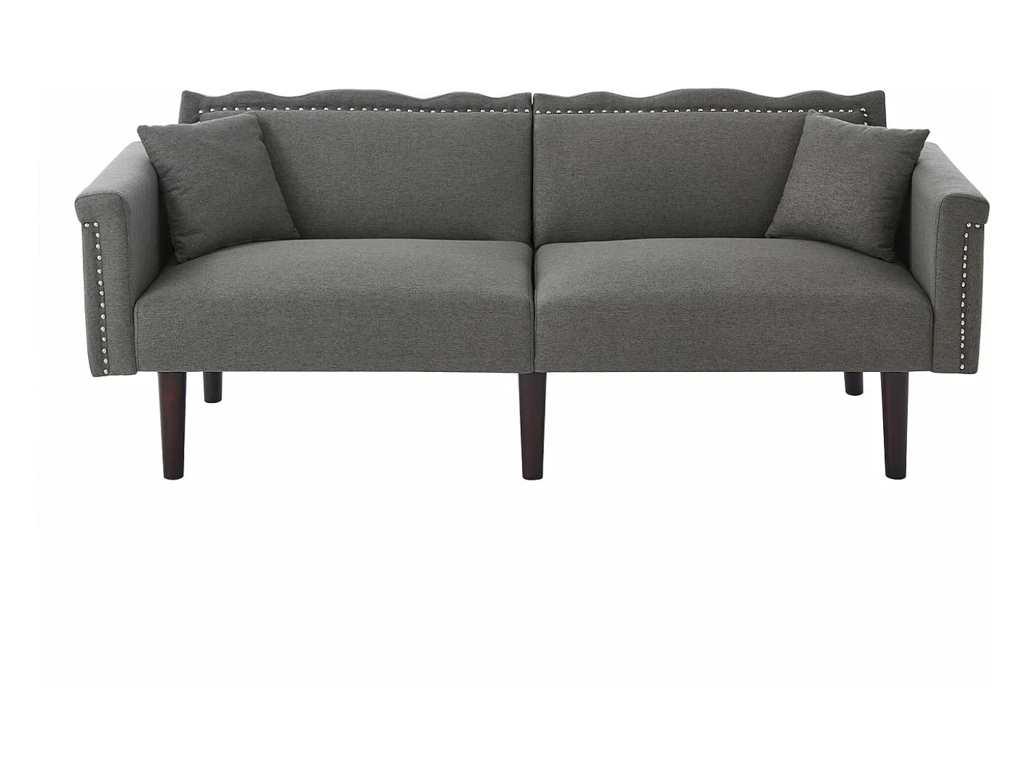 Sofá de dos plazas con función reclinable, respaldo doble regulable independientemente, tapizado en metal, tejido de algodón y lino, color negro.