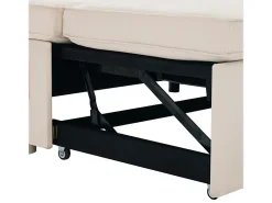 Sofá de esquina convertible con 2 cajones de almacenamiento, cojín y portavasos - Algodón y lino - 270×130×86 cm - Beige
