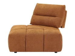 Sofá de ángulo reclinable en tela texturizada terracota APOLIU
