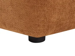 Sofá de ángulo reclinable en tela texturizada terracota APOLIU