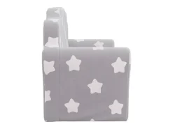 Sofá de niños de 2 plazas felpa suave gris claro con estrellas ES855309