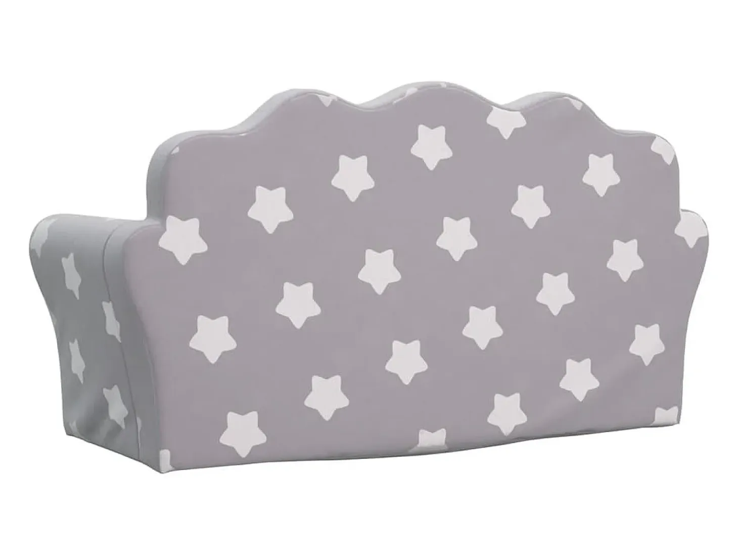 Sofá de niños de 2 plazas felpa suave gris claro con estrellas ES855309