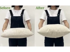 Sofá de terciopelo acanalado de 2 a 2 años, sofá derecha acolchado moderno grande con asientos adicionales de 56 cm - 2 cojines - 178x76x89cm - gris