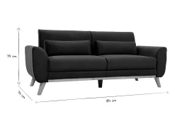 Sofá diseño 3 plazas tejido natural patas roble EKTOR