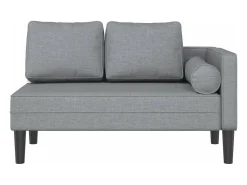 Sofá diván con cojines tela gris claro ES783978