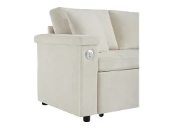 Sofá en L con sofá cama nido - con espacio de almacenamiento - carga USB - 2 cojines - Beige