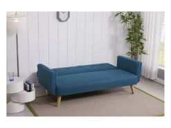 Sofá escandinavo convertible 3 plazas terciopelo azul BERLIN