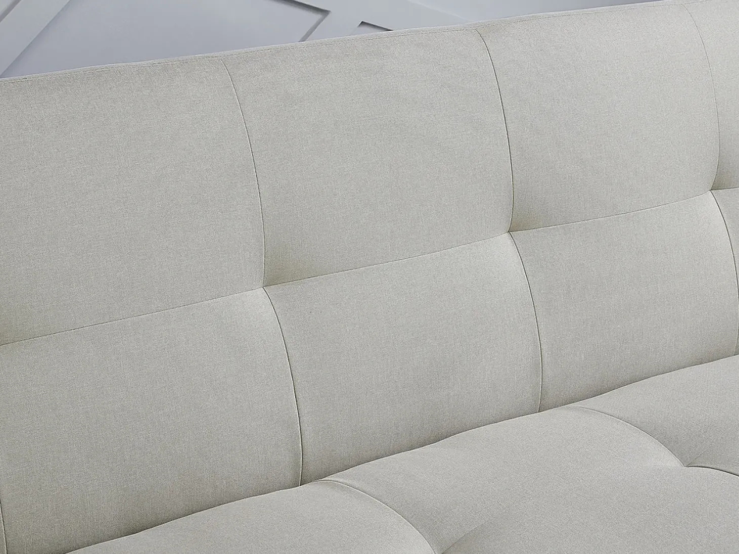 Sofá escandinavo convertible 3 plazas de tela beige WOODEN