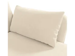 Sofá esquinero beige - Sofá de 3 plazas con respaldo ajustable en 3 posiciones y bolsillos laterales - Terciopelo