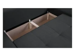 Sofá esquinero convertible reversible con almacenaje - Tela Gris Oscuro - 5 plazas - INDIAN