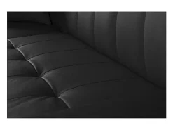 Sofá esquinero convertible de 3 plazas con almacenaje - Negro de imitación cuero - Estilo contemporáneo - L 235 x P 85 cm