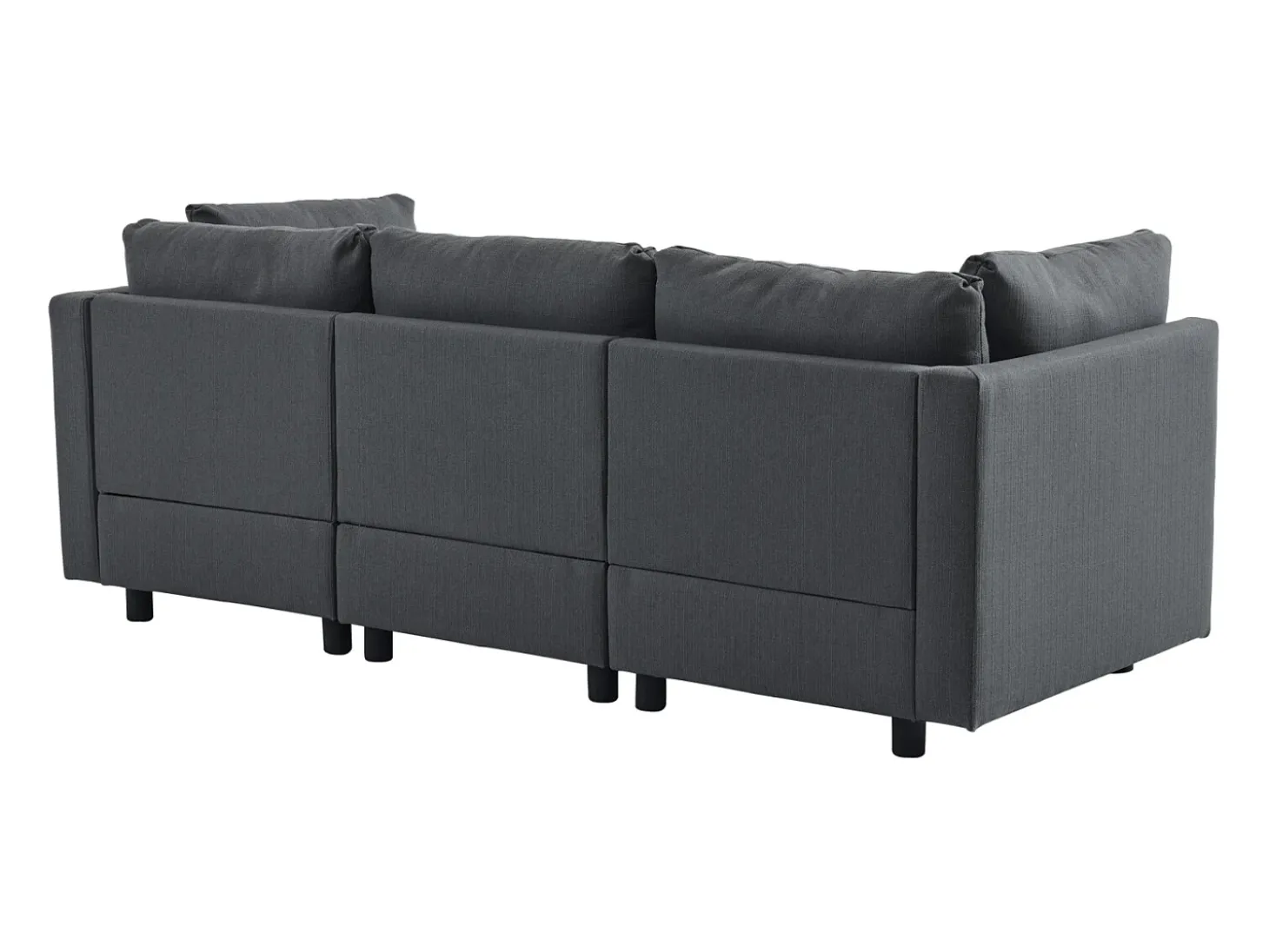 Sofá esquinero de 3 o 4 plazas, tapizado en forma de L, tejido de lino, 220 x 83 x 81 cm, color gris