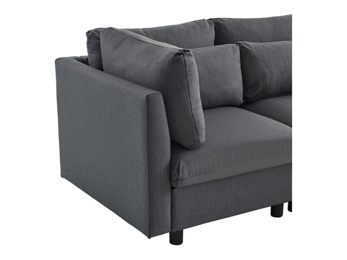 Sofá esquinero de 3 o 4 plazas, tapizado en forma de L, tejido de lino, 220 x 83 x 81 cm, color gris