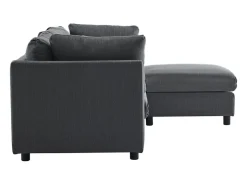 Sofá esquinero de 3 o 4 plazas, tapizado en forma de L, tejido de lino, 220 x 83 x 81 cm, color gris