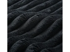 Sofá esquinero de 3 plazas con 4 cojines - Chaise longue en L - Pana negra - No requiere montaje