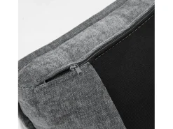 Sofá esquinero derecho - Sofá con 2 portavasos y cargador USB - lino gris