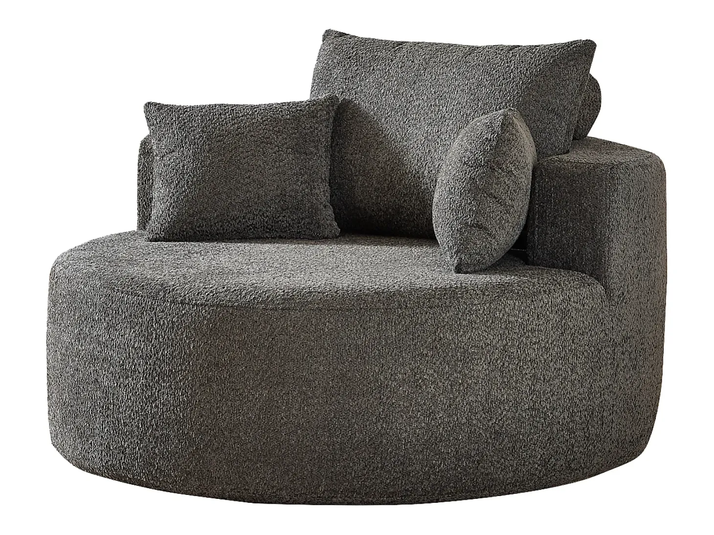 Sofá individual, Sofá tapizado con reposabrazos y respaldo - Chenilla gris - para salón y dormitorio