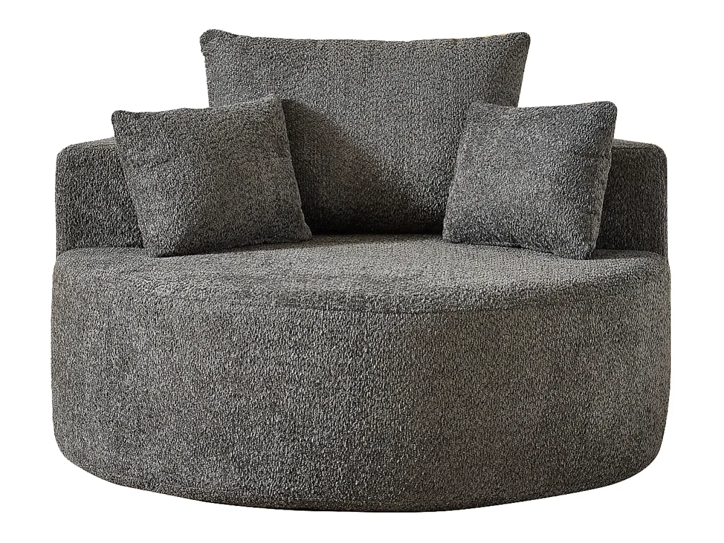 Sofá individual, Sofá tapizado con reposabrazos y respaldo - Chenilla gris - para salón y dormitorio